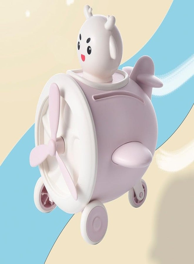 DD Retails Creative Cute Cartoon Design Money Bank || Money Saving Bank with Coin Slot || Lockable Coin Saving Bank for Boys & Girls (Pack of 1) (Aircraft - Pink) - Image 4